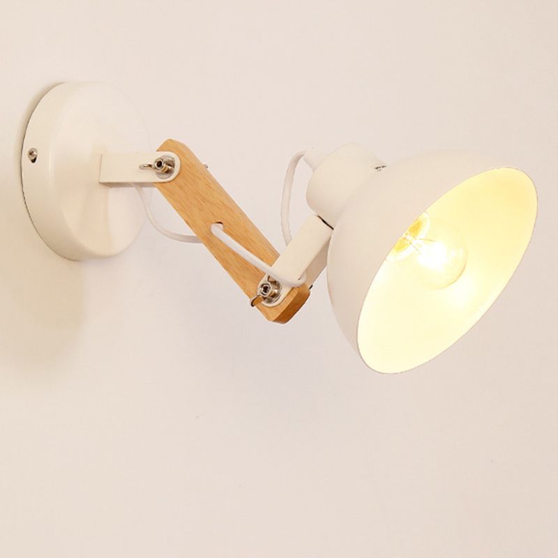 1 Lichtkuppel massiv Holz Wandleuchten mit Schwingarm 9,5 "Höhe Nordischer Stil Einfachheit Wandhalterung Licht