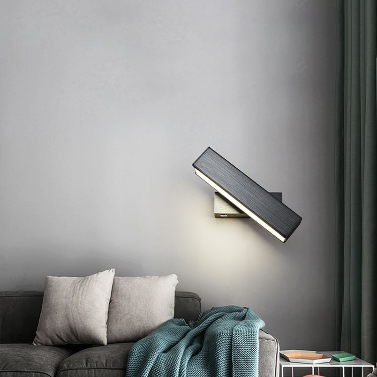 Rectangular Wall Light Sconces Modern Minimalist Style Aluminum 1 Light Sconces