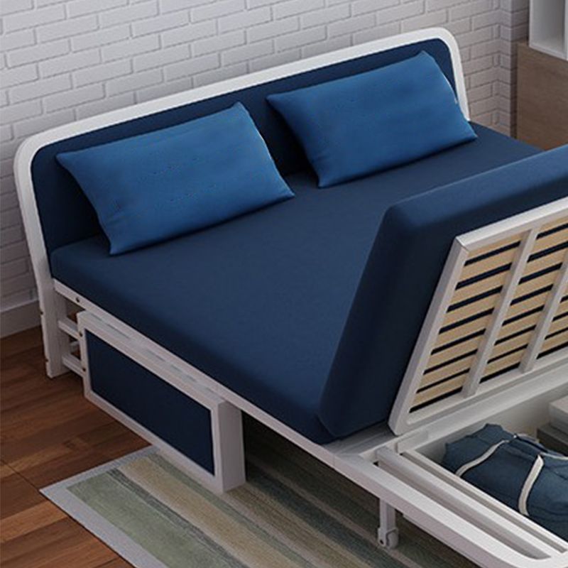 Linen Sofa Bed Scandinavian Square Arm Sleeper Sofa, 35.43" Wide