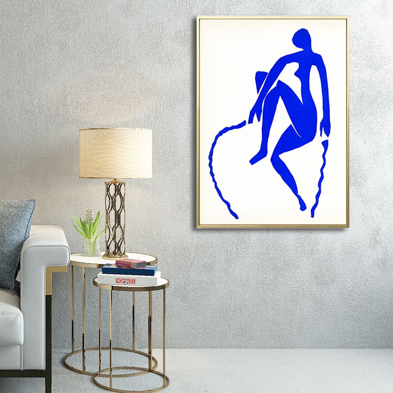 Leinwanddruck mit Frau-Zeichnung, dunkle Farbe, schlichter Stil, Wandkunst-Dekor für das Wohnzimmer