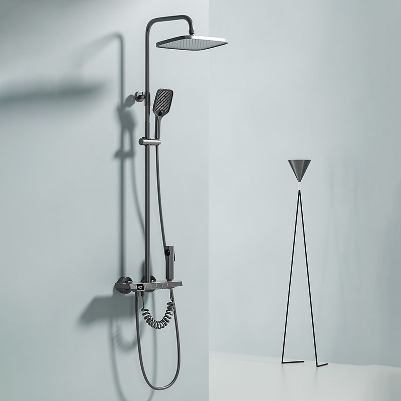 Digital Display Shower System Brass 2 Shower Heads Shower Set