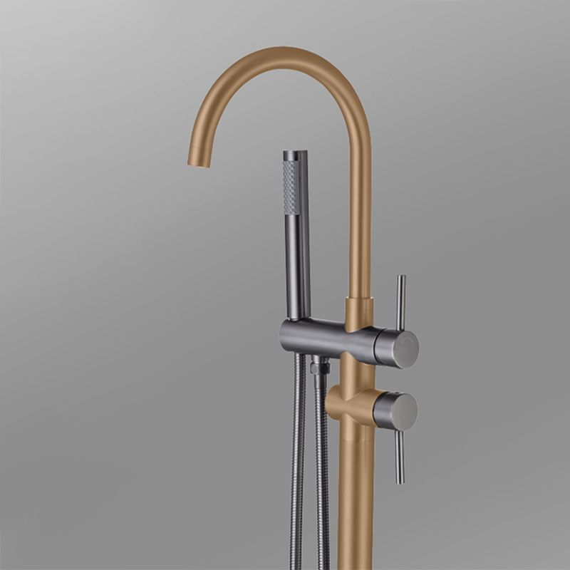 Floor Mounted Copper Freestanding Tub Filler Freestanding High Arc Tub Filler Trim