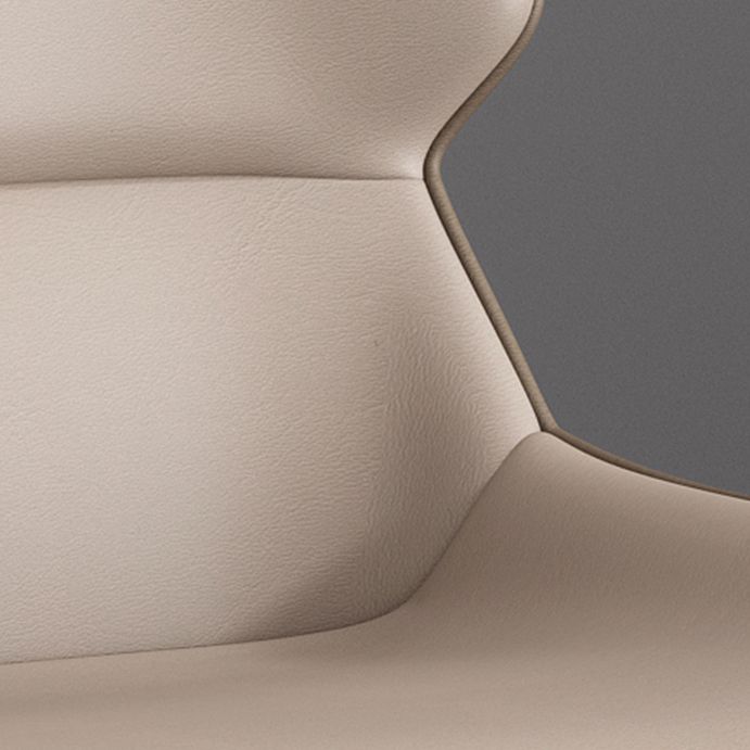 Silla de invitados Parsons moderna, silla curva de cuero con acabado mate para Brasserie