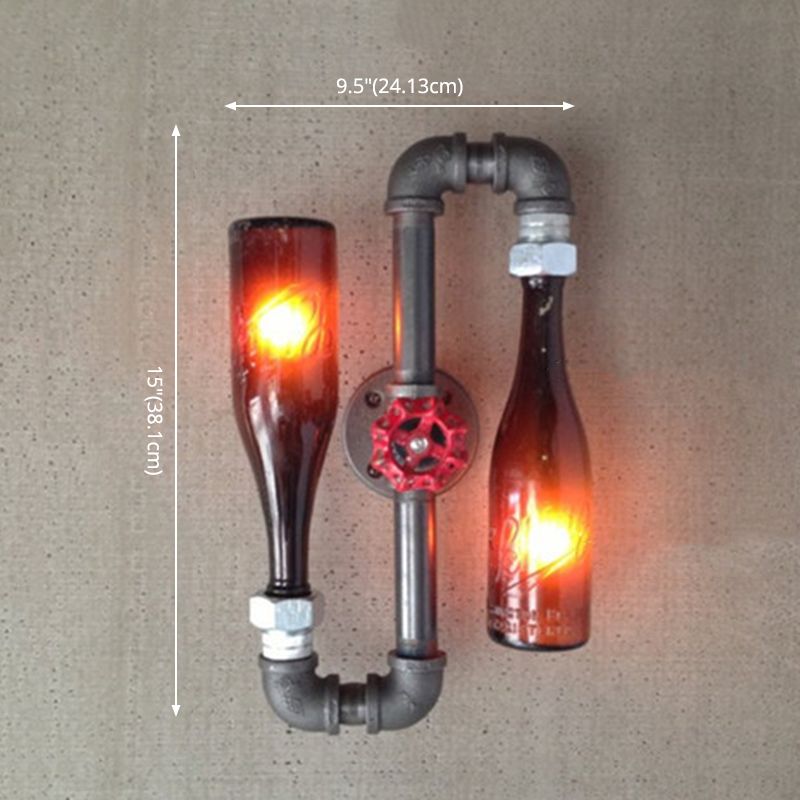 Black Industrial Style Sconce Light Fixtures Wrought Iron Wall Lamp Sconce for Bar