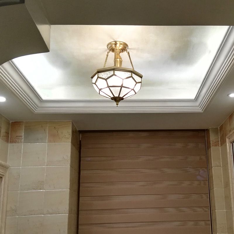 Schoolhouse Close to Ceiling Chandelier Traditional Brass Close to Ceiling Lighting
