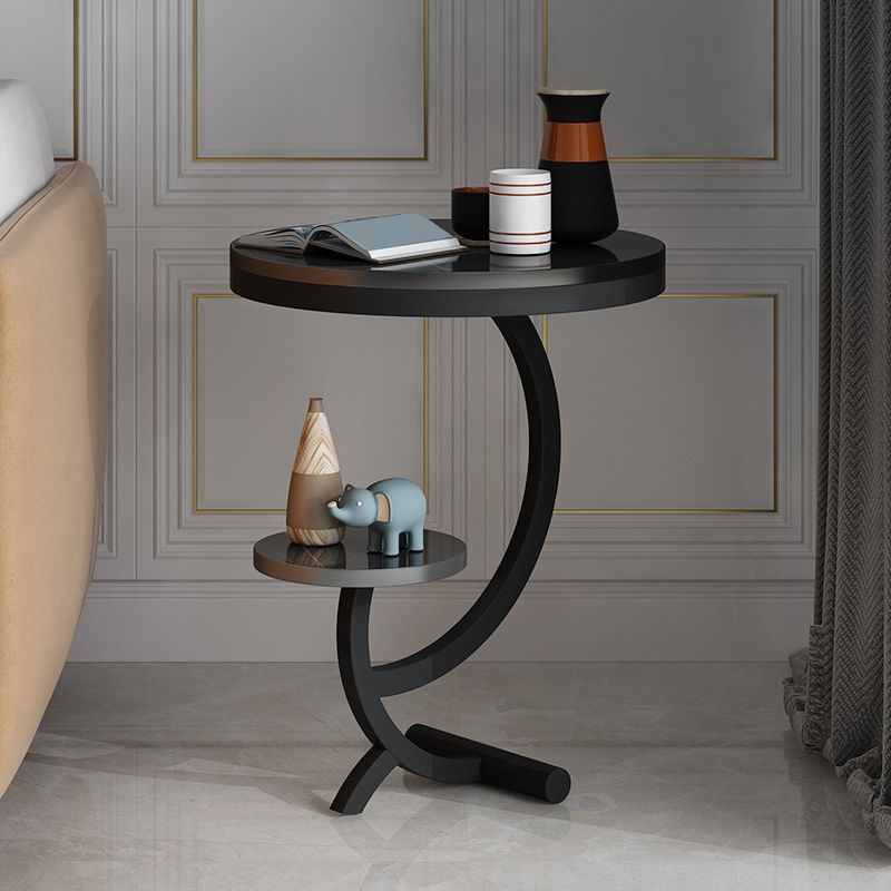 23.6" Tall Modern Style Sofa Side Accent Table Metal Abstract End Table