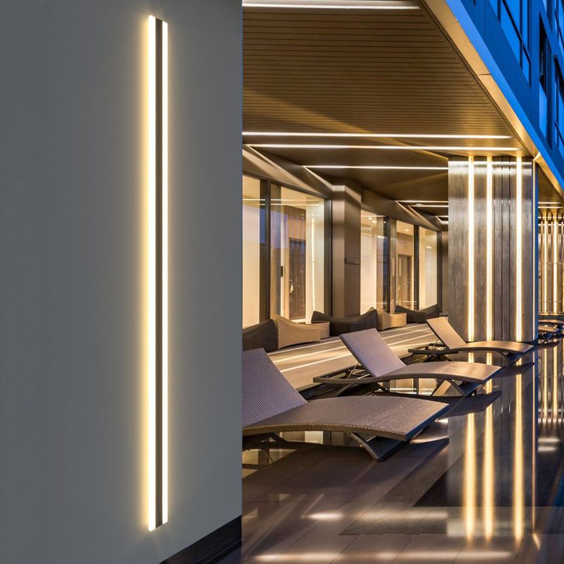Lámpara de pared LED lineal de estilo contemporáneo 1 Luz de la pared de pared al aire libre.