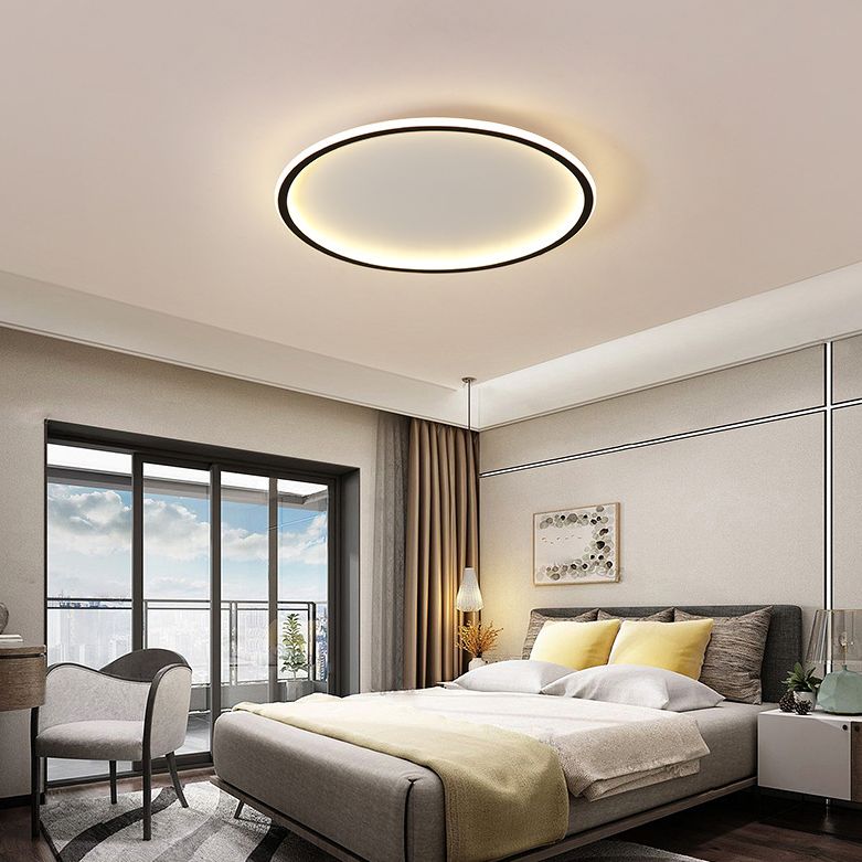 Ronde inbouwlampen Eigentijds aluminium plafondmontagearmatuur voor woonkamer