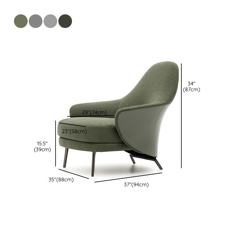 Basic Four Legs Lounge Chair Contemporary Solid Color Accent Armchair