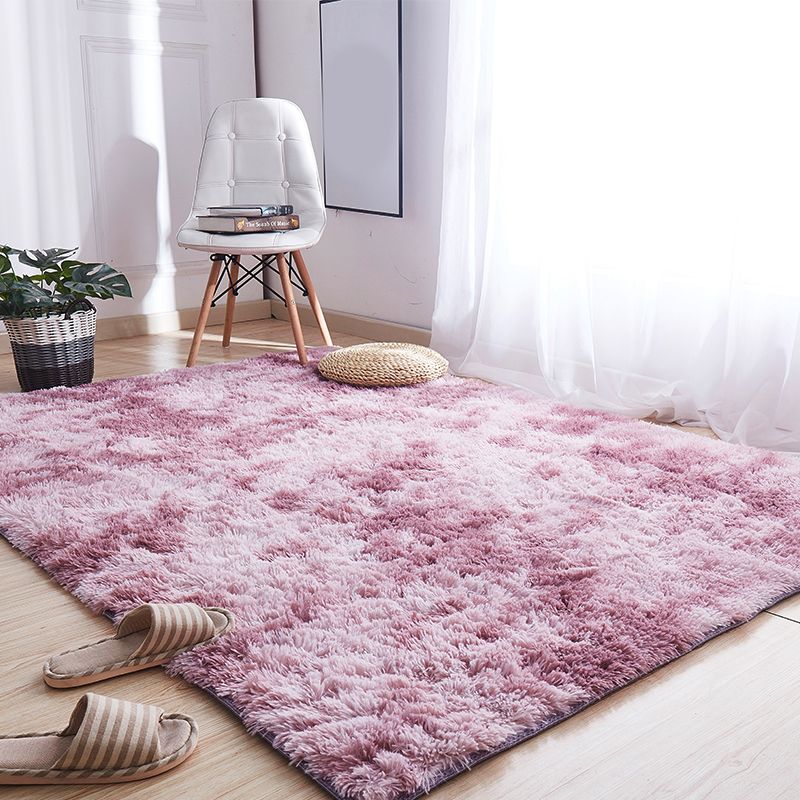 Niedlicher Teppich mit Batikmuster, mehrfarbiger Komfortteppich, flauschiger, schmutzabweisender, rutschfester Innenteppich für Schlafzimmer