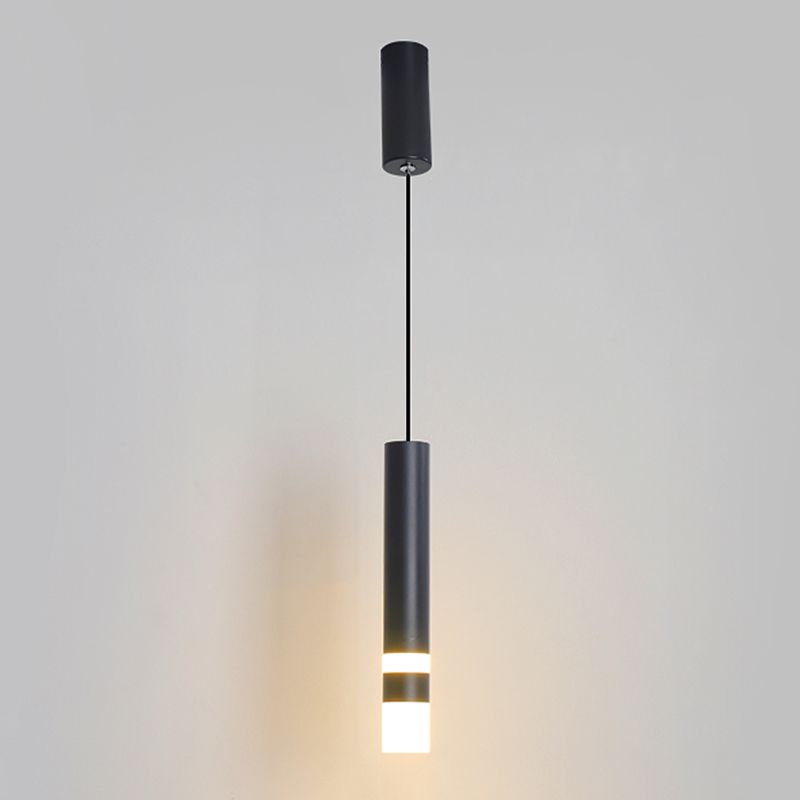 Forme de cylindre Metal Pendant Light Modern Style 1 Lumière Lumière Lumière en or