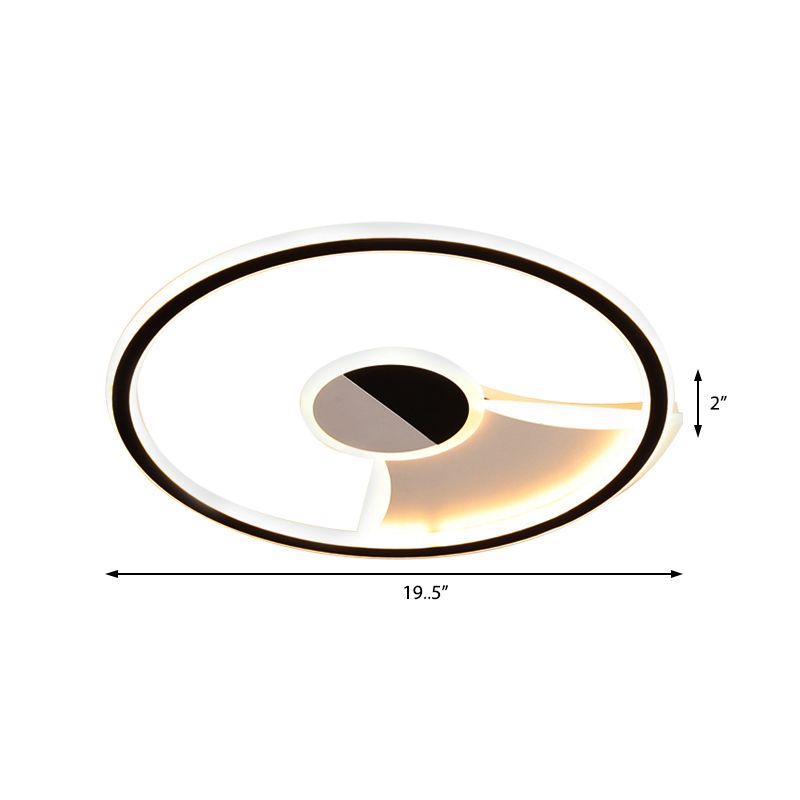 Modern Wit/Warm Flush Mount Lighting Acryl 16 "/19.5" /23.5 "Flush Mount Lights in Black