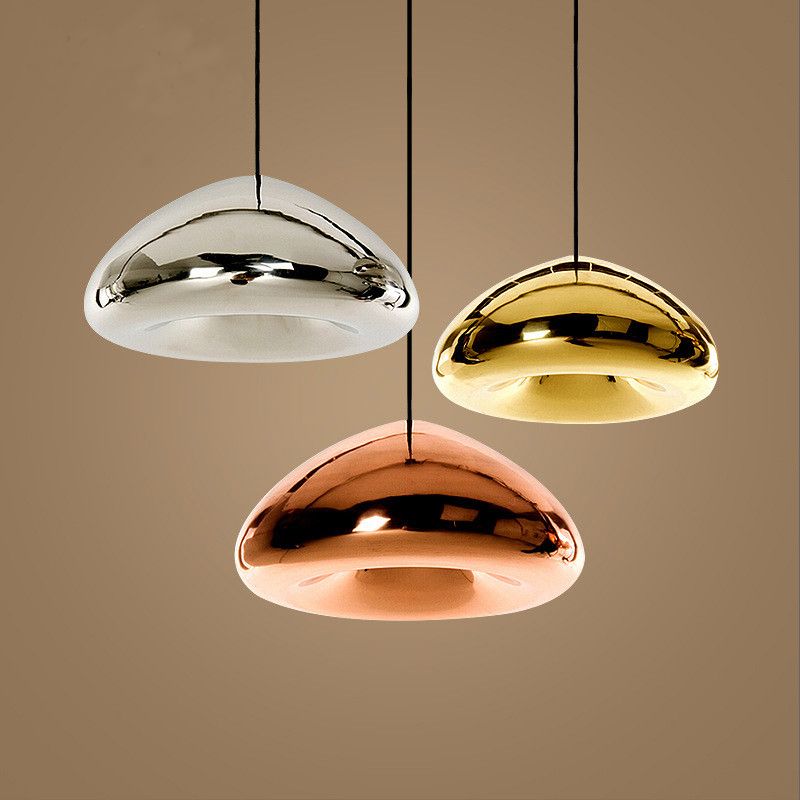 Mirrored Hanging Ceiling Light Contemporary Style Metal Pendant Lighting Fixture