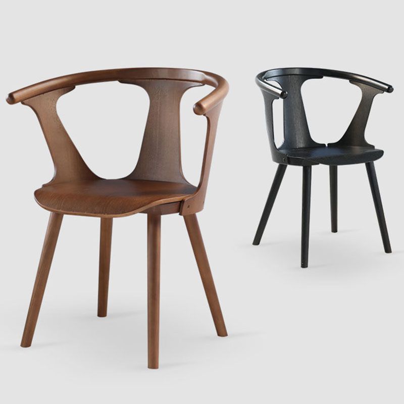 Traditional Style Dining Chairs Kitchen Armless Dining Chair with Wooden Legs