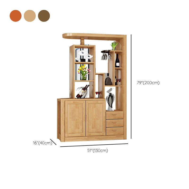 Contemporary Solid Wood 3-drawer Accent Cabinet with Door and Shelves
