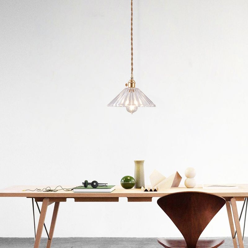 Indoor Single Light Hanging Light, Minimalist Clear Glass Pendant Light