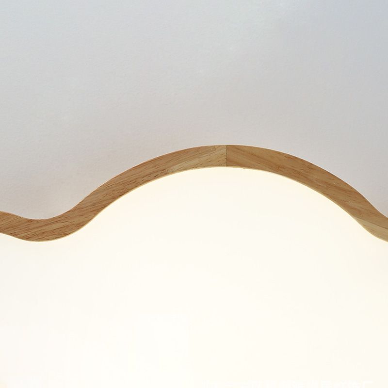 Contemporary Creative Wooden LED Flush Mount Ceiling Light for Living Room