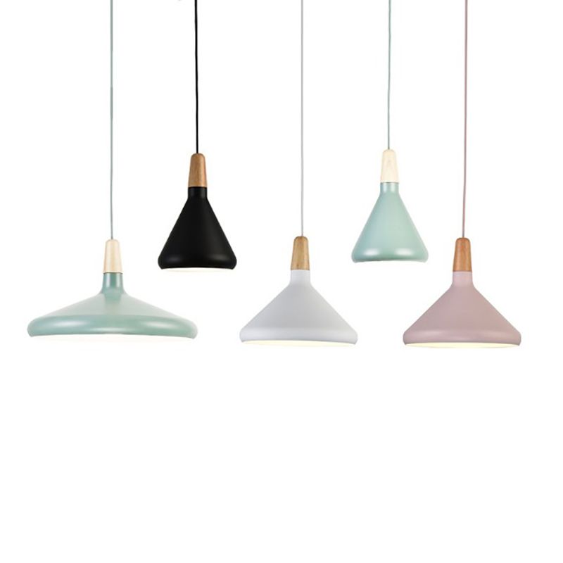 Moderne eenvoudige kegelhangende hanglamp aluminium hangende hanglampen voor restaurant