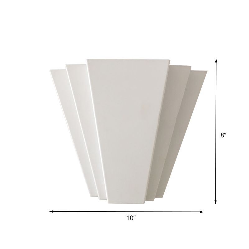 White Sector Flush Wall Sconce Contemporary LED Iron Wall Mounted Light in White/Warm Light