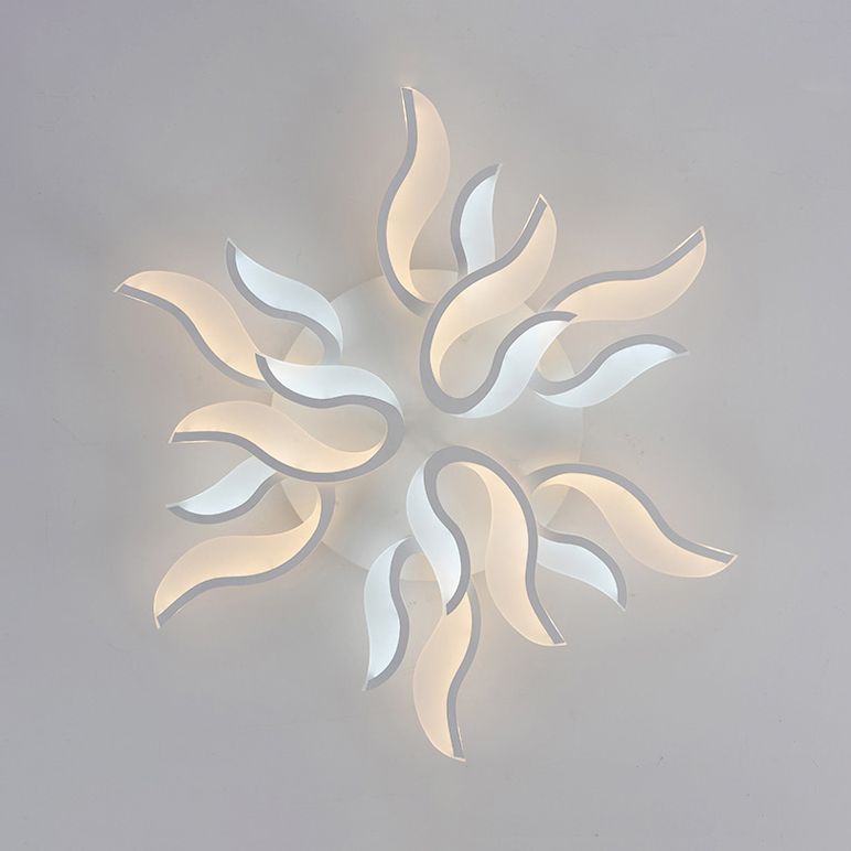 Blossoming Living Room Flush Mount Light Acrylic LED 3/6/9-Light Modern Ceiling Light Fixture in Warm/White/Natural Light