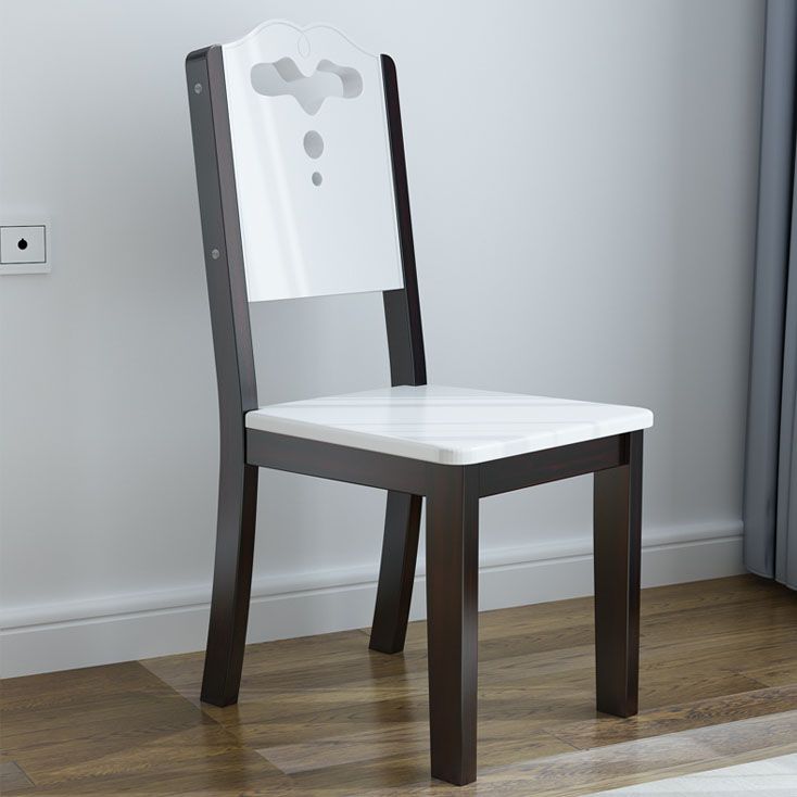 Chaise de salle à manger en bois moderne, sans accoudoirs, à dossier ouvert, pour usage domestique