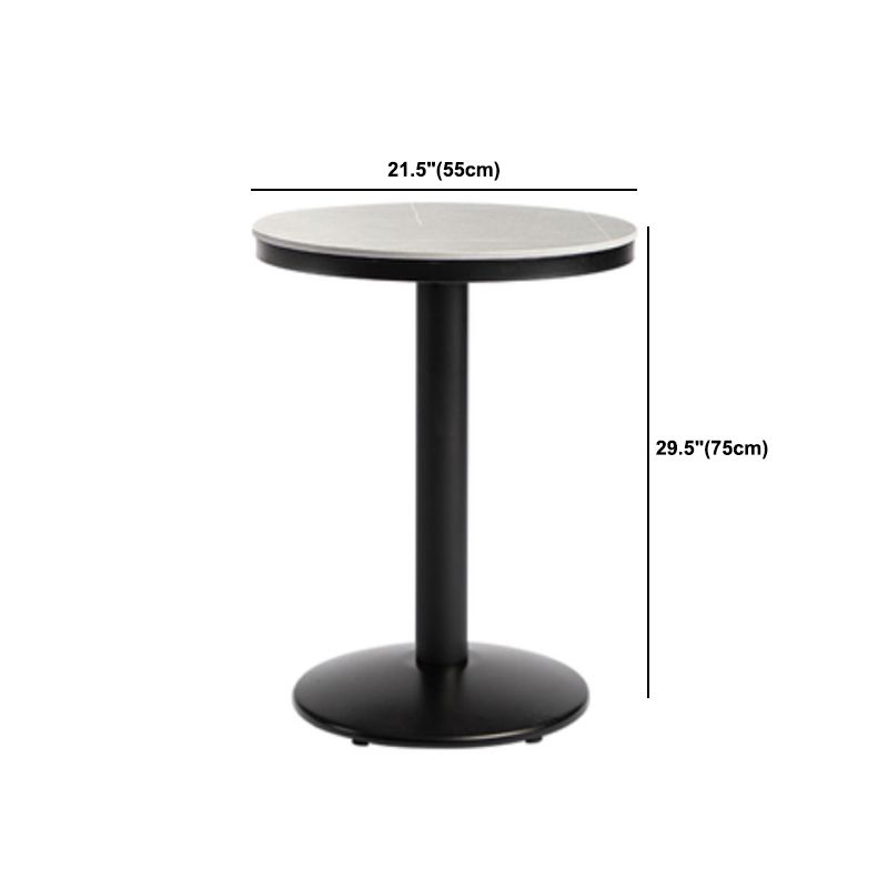 1/3 Pieces Industrial Iron Bar Table Set Round Bistro Set with Grey Faux Marble Top