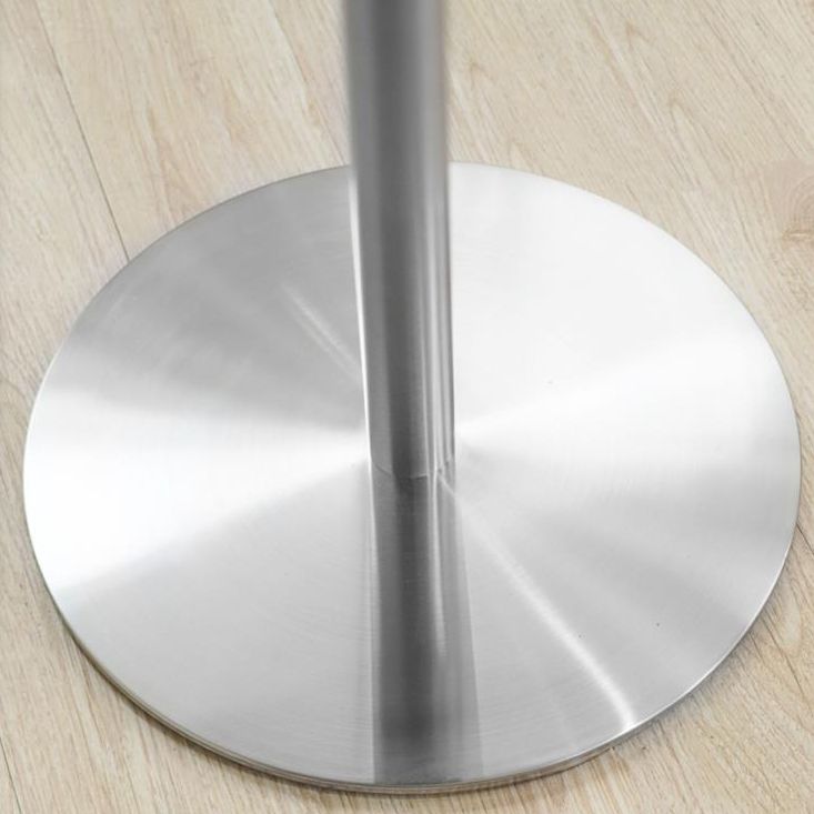 Square Dining Table Industrial Stainless Steel Table with Pedestal Base