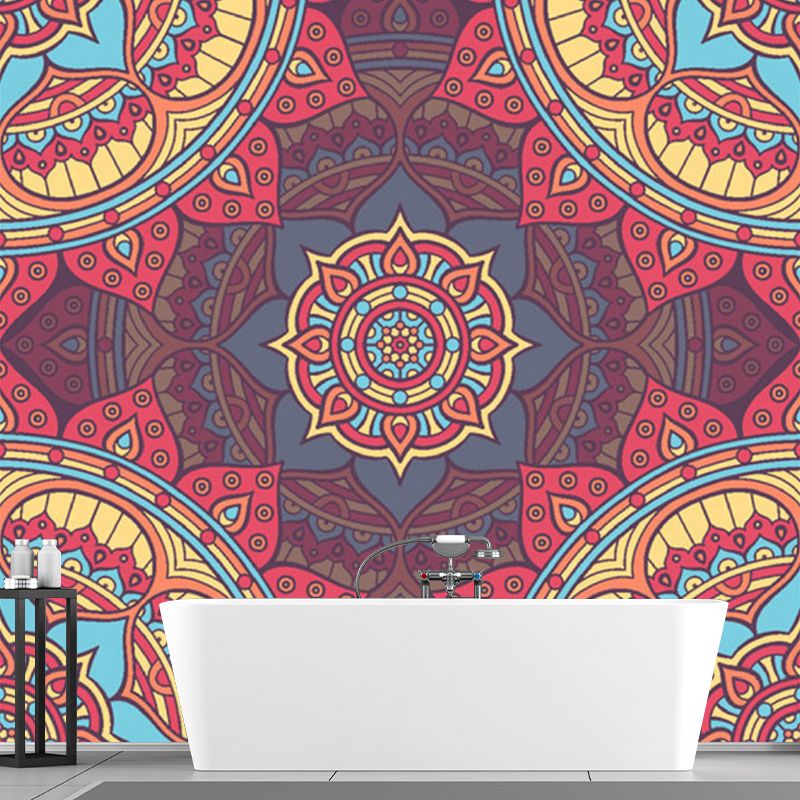 Illustration Flower Printed Mural Decal Whole Wall Decor for Living Room, Customized Size