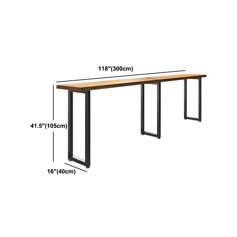 Industrial Bar Table Set 1/7 Pieces Rectangle Pine Wood Counter Table with High Stools