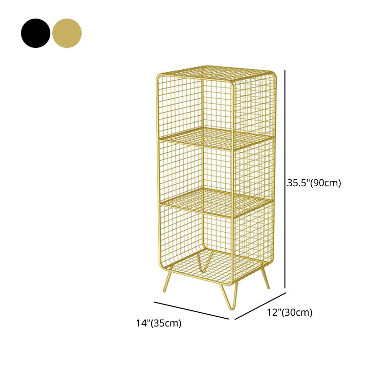 Glam Style Bookshelf Metal Standard Shelf Bookcase for Home Use