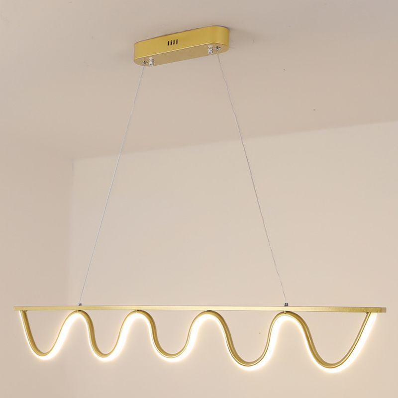 Linear Shape Island Pendant Contemporary Style Metal 1 Light Island Lighting