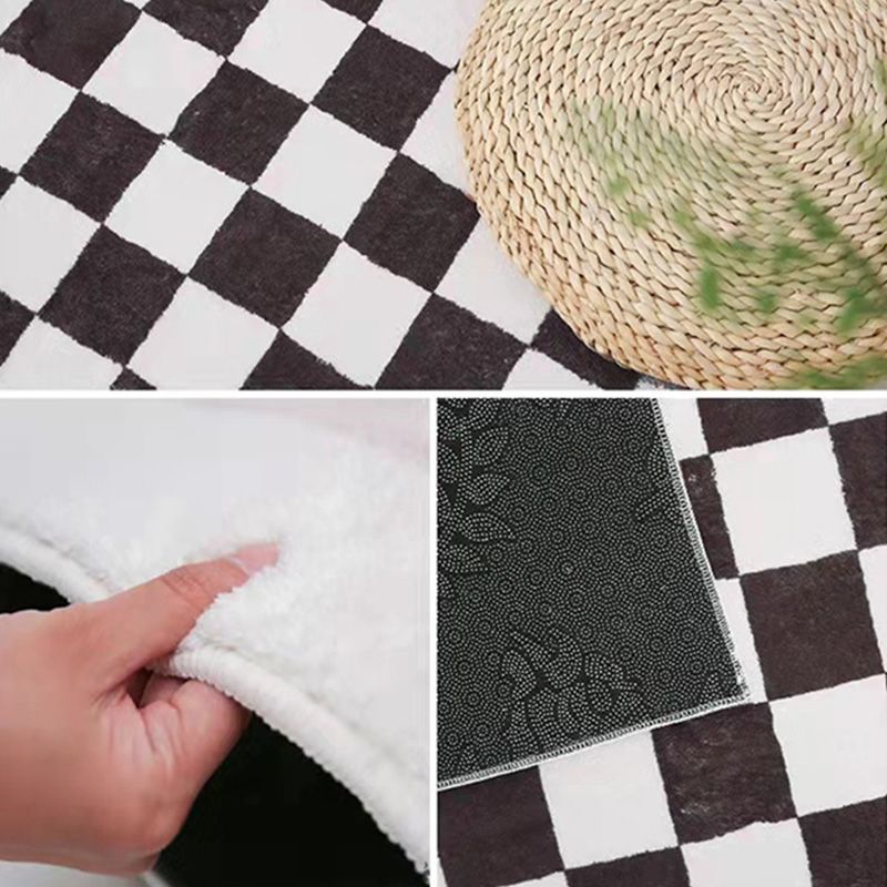 Modern Carpet Plaid Print Home Decor Rugs Stain Resistant Living Room Carpet