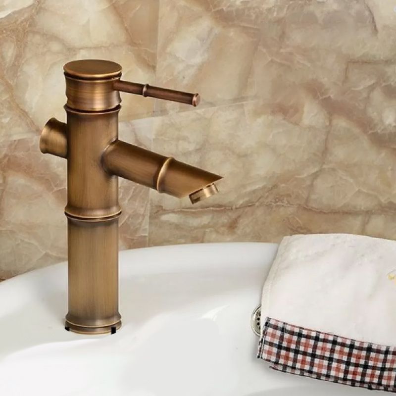 Country Style Vessel Bathroom Faucet Brass Lever Handle Vanity Sink Faucet