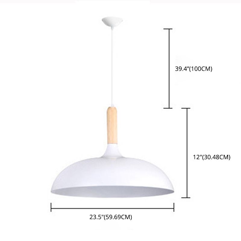 Fissaggi di illuminazione a sospensione cupola moderna legno 1 ciondolo luminoso