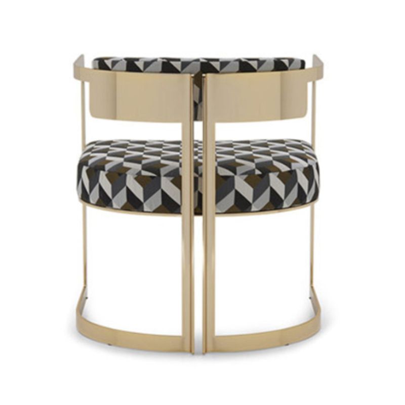 Upholstered Arm Chair Modern Style Dining Chair with Metal Legs