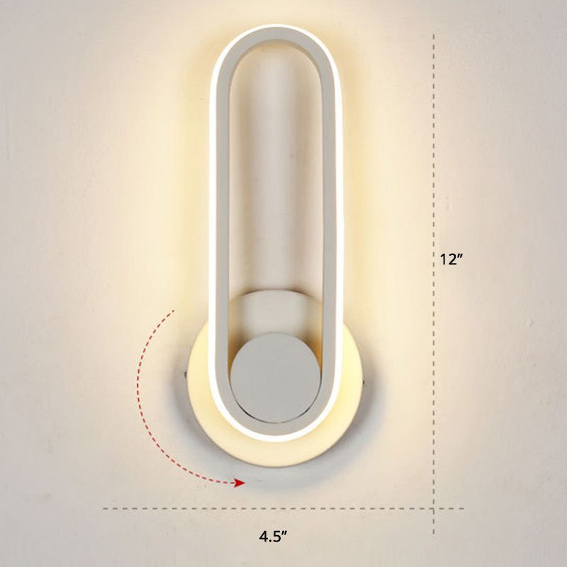 Lámpara de montaje de pared oblonga rotativa de la pared LED de metal nórdico iluminación de pared para dormitorio