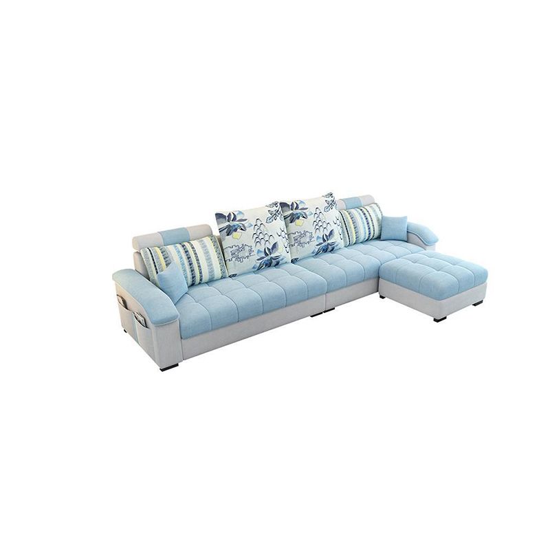 Nordic Linen Loose Back Sofa & Chaise, 108.66" W x 57.09" D x 31.5" H