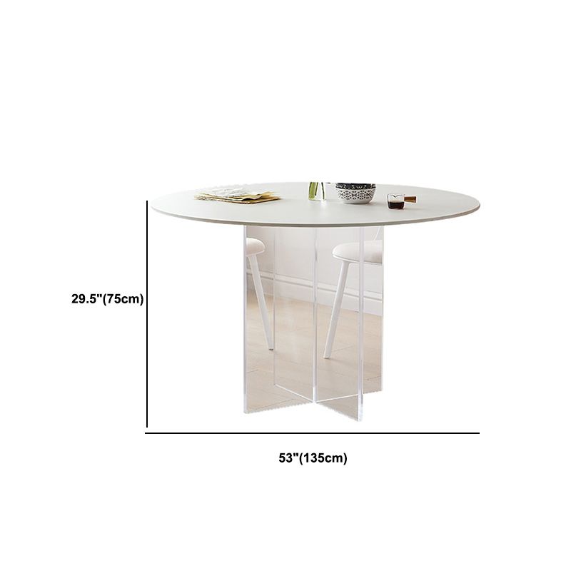 Modern Dining Set 1/3/4/5 Pcs Round Dining Table with Side Chairs in White