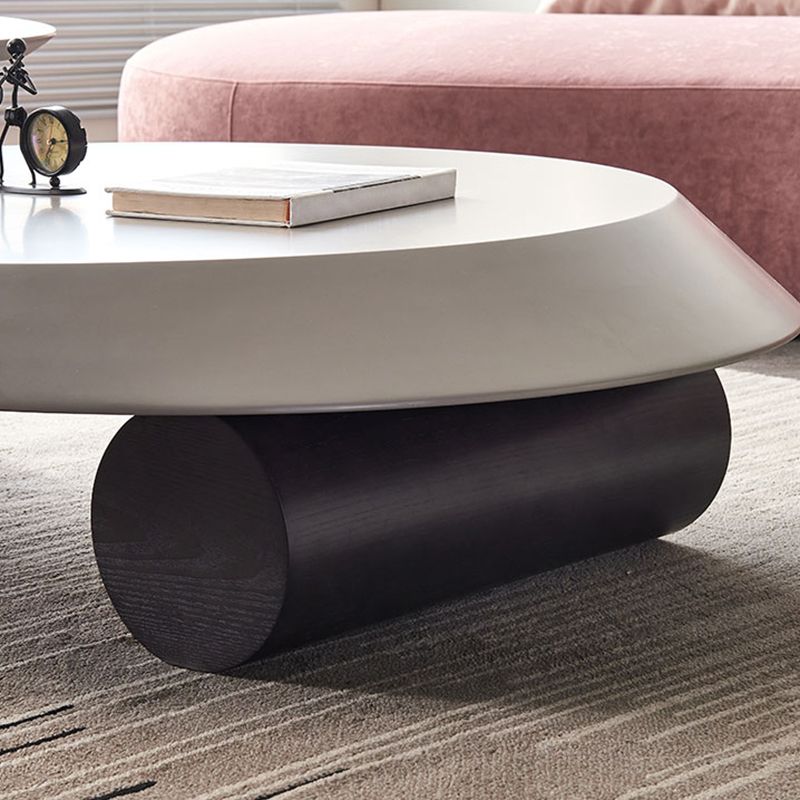 Modern 2-Piece Wood Coffee Table Round Nesting Coffee Table Set
