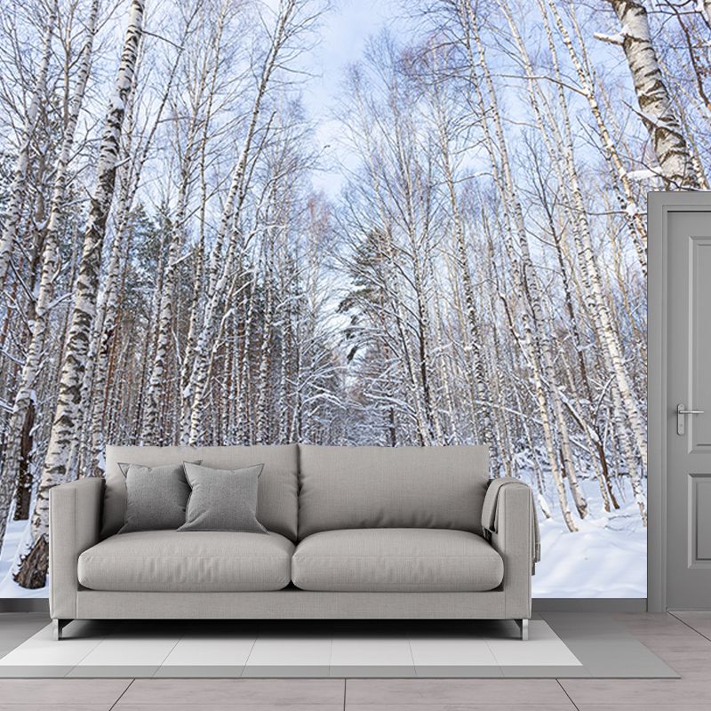 Contemporary Forest Trees Mildew Resistant Wall Art for Living Room Reading Room