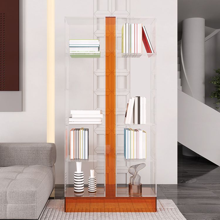 Modern Style Open Back Bookshelf Acrylic Bookcase for Study Room