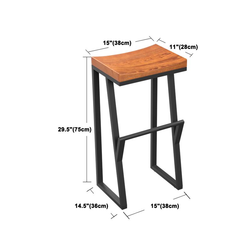Industrial Rectangle Dining Stool Iron Footrest Bar Stool for Bristol