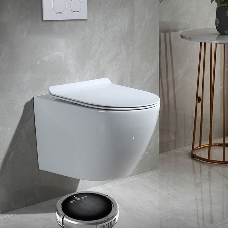 Contemporary Wall Mount Toilet Bowl White Seat Included Urine Toilet for Bathroom