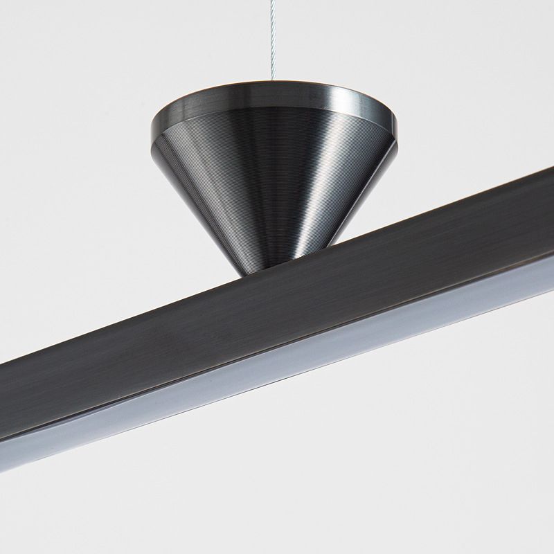 Linear Shape Island Pendant Contemporary Style Metal Single Light Hanging Island Light