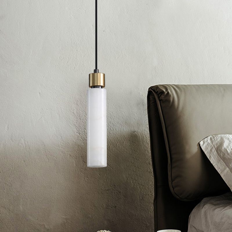 Éclairage de pendentif simple en marbre contemporain pour salle à manger cafée