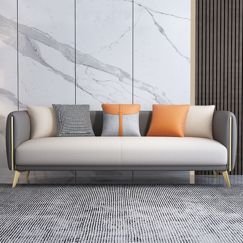 Tuxedo Arm Sofa Modern Faux Leather Sofa 26.77" D x 29.52" H