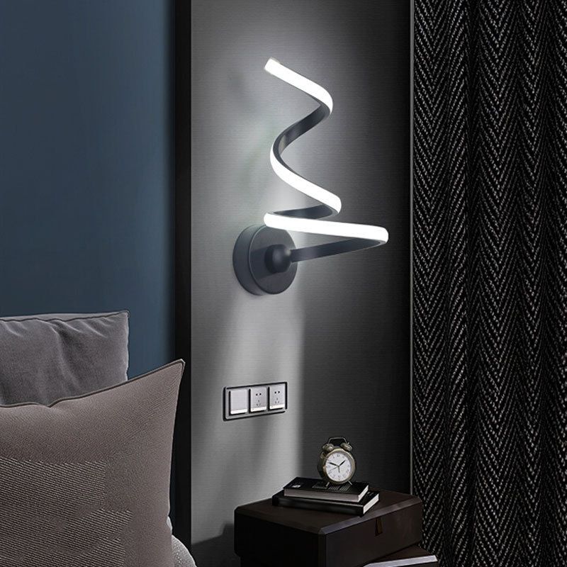 Modern Unique Shape Wall Light Fixture Wall Mounted Lighting in Black for Bedroom