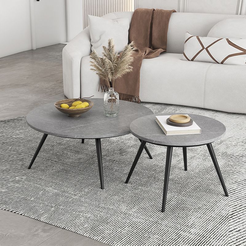 Slate Coffee Table Set Contemporary 4 Legs Coffee Cocktail Table