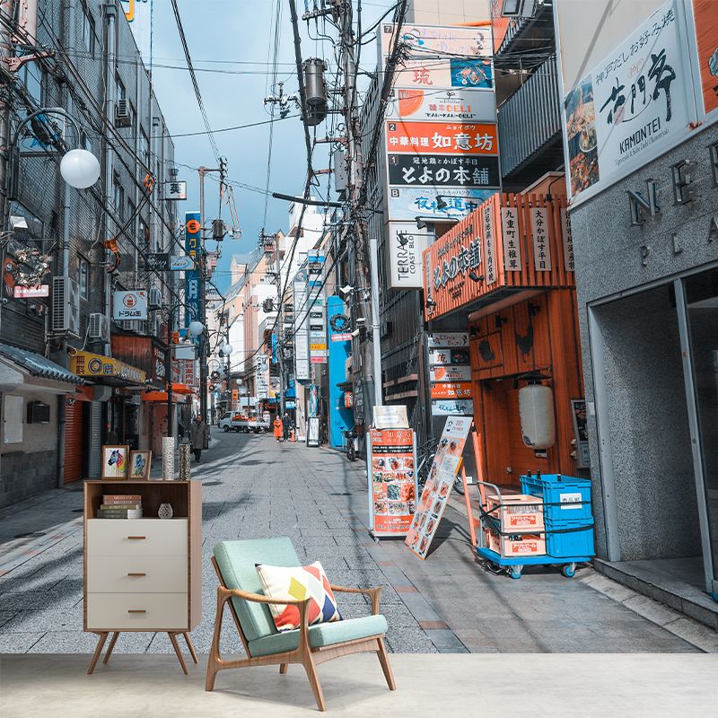 Japanese Urban Landscape Murals for Living Room Contemporary City ,Customized Size