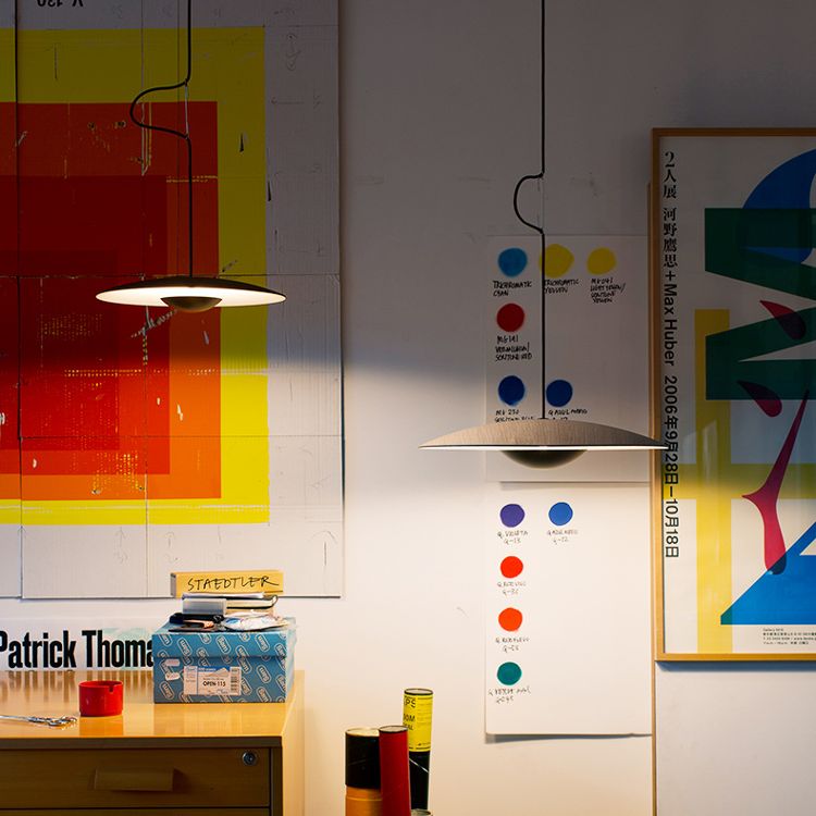 Minimalism Disk Hanging Light Kit Metal 1-Light Ceiling Light for Dining Room